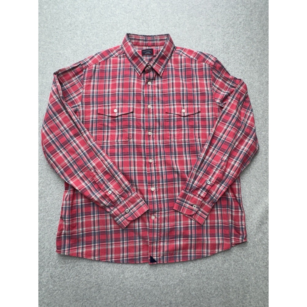 UNTUCKit Shirt Mens‎ XL Red Plaid Flannel Long Sleeve Button Casual Cotton Fall